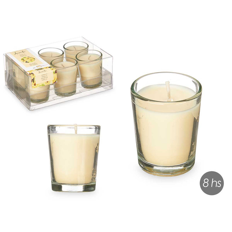 TEMU Set 6 Velas Aromáticas Vainilla en Vaso de Vidrio | Perfumadas para Casa
