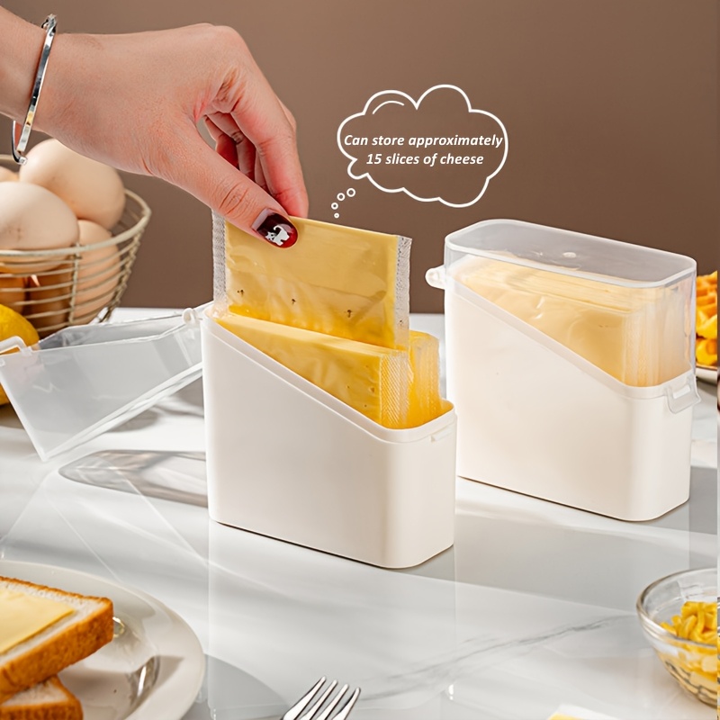 TEMU 2pcs Cheese Storage Containers/butter Cutting And Portioning Storage Box/refrigerator Door Cheese Storage Container/suitable For Butter, Cheese,
