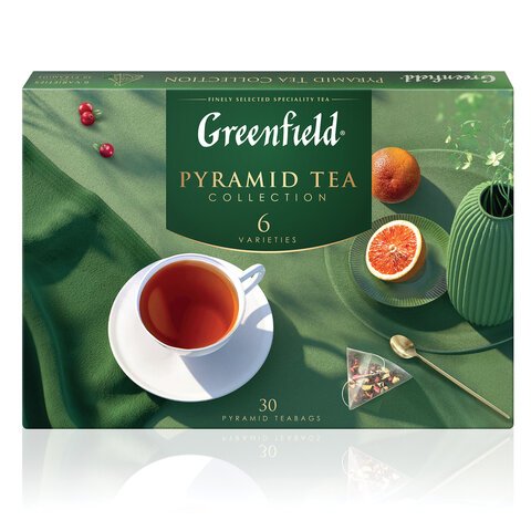 Image of Greenfield Pyramiden Tea Set - 30 Pyramid Tea Bags, 6 Varieties (5 Pieces Each)