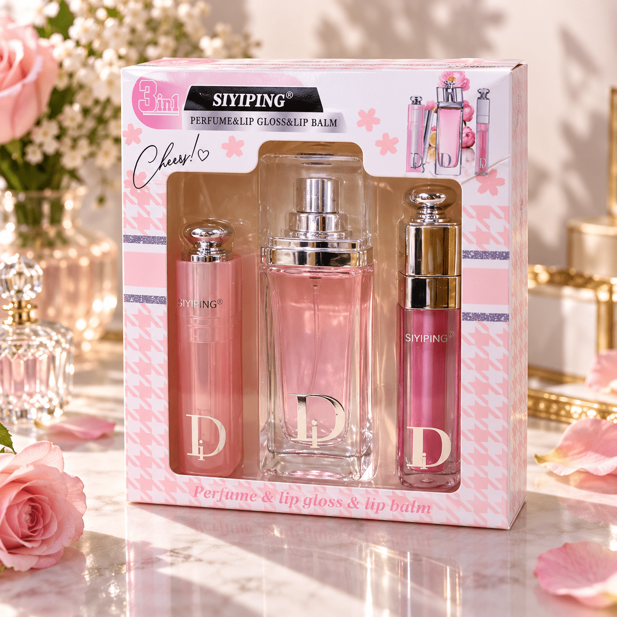 TEMU Beauty Box : Perfume, Labial y Labial - Set de Regalo para Mujer