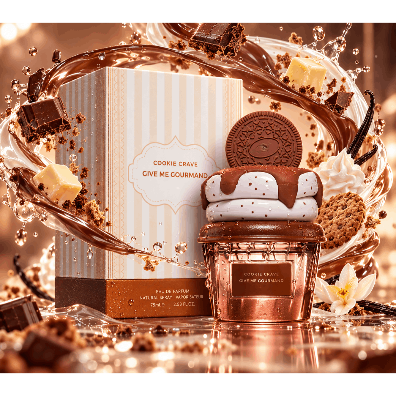 Image of Give Me Gourmand Cookie Perfume 75 Ml - Gourmand Vanilla, Biscuit, , Milk & Whipped Cream - Unisex