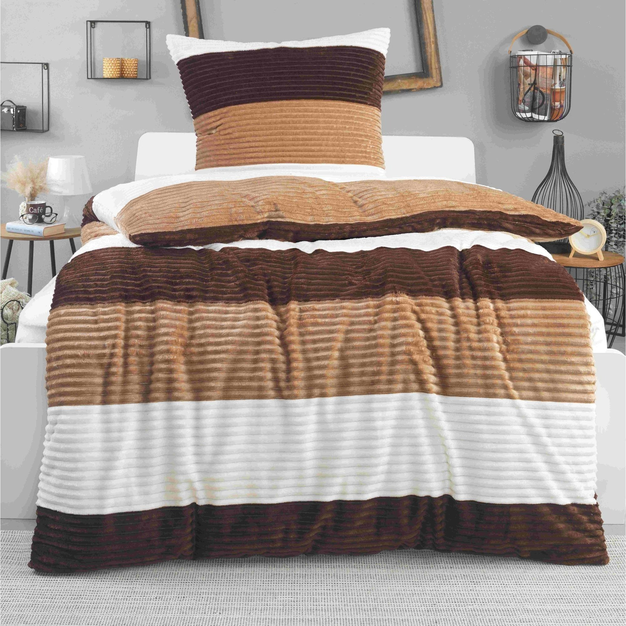 Cashmere-touch Winter Plush Bedding Set 135x200 Cm Or 155x220 Cm 2pcs - 1x Duvet Cover + 1x Pillowcase 80x80 Cm - Warm Bedding - Modern