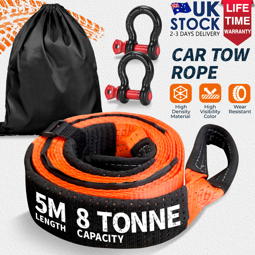 TEMU Heavy Duty Tow & Recovery Rope Set For Off-road & Suvs, Off-road Recovery Rope Kit, High Strength With 2* Hooks & Storage Bag, - Essential For