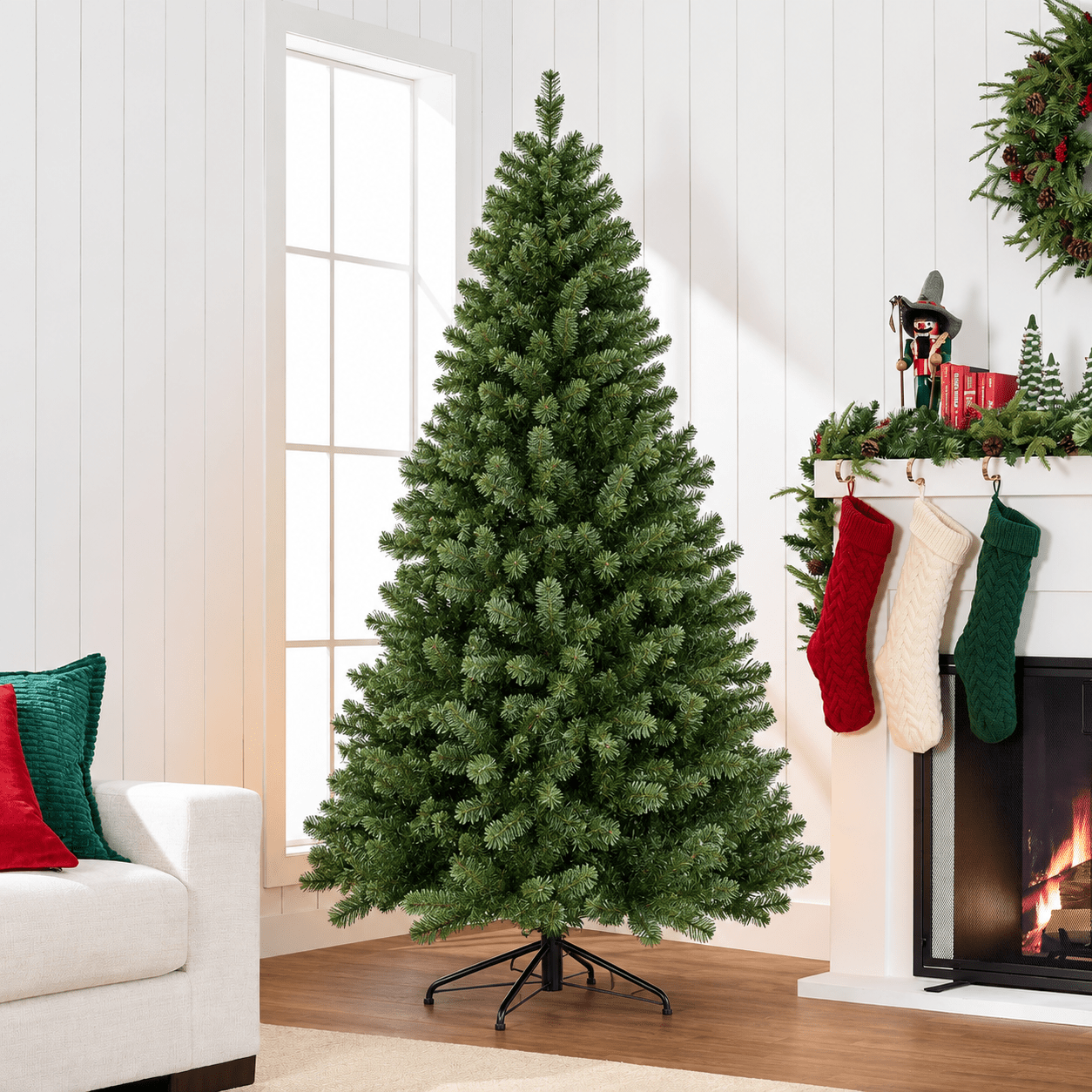 TEMU Árbol de Navidad Artificial Sin Decoración – , Diseño Articulado, Fácil Montaje, Base Incluida, Medidas 60/90/120/150/180/210/240 cm