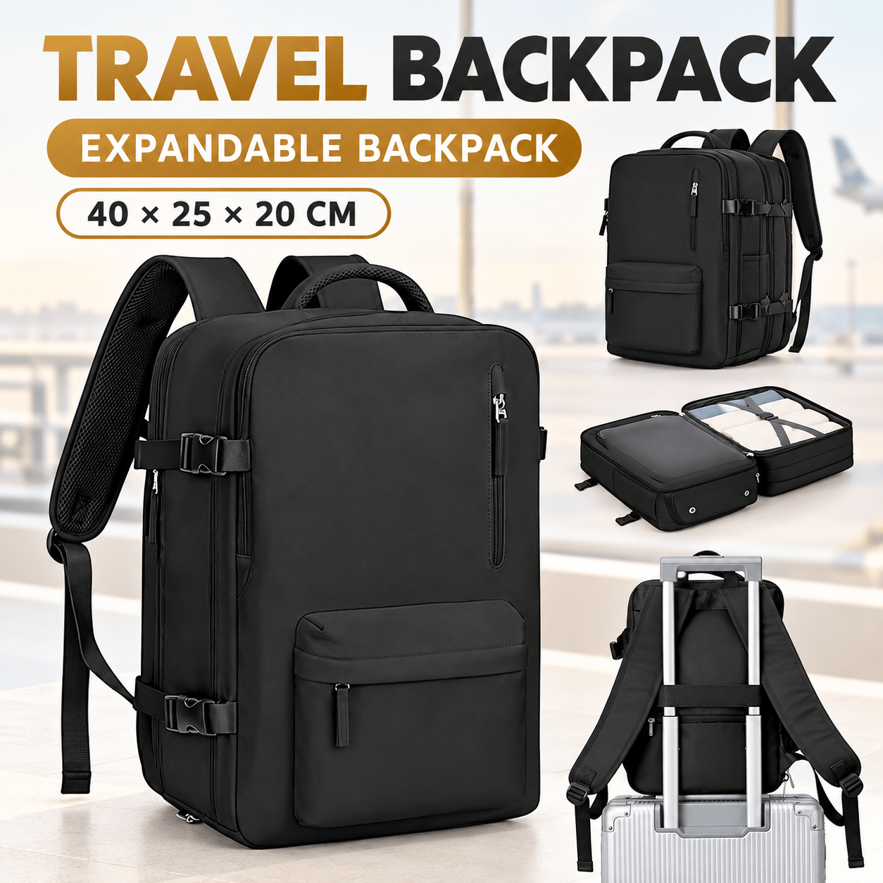 TEMU Lokalny Magazyn Large-capacity Multifunctional Backpack With Multi-compartment Storage Design, For Business Trips, Daily Commutes And Outdoor