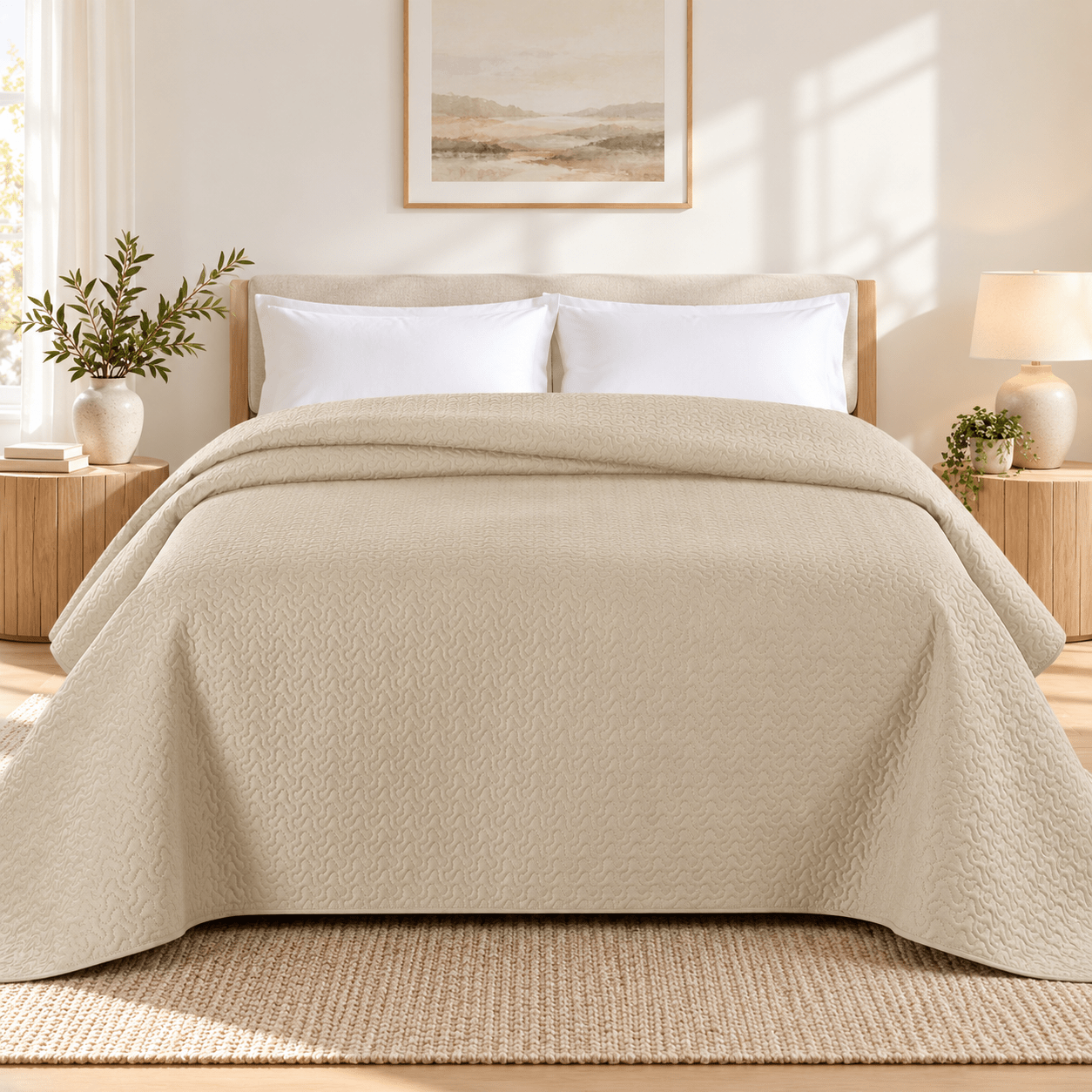 TEMU Colcha para Cama 100% Poliéster, Colcha Verano y , y , Cubrecama Acolchado con Diseño de Rombos u Ondas, Varios Colores