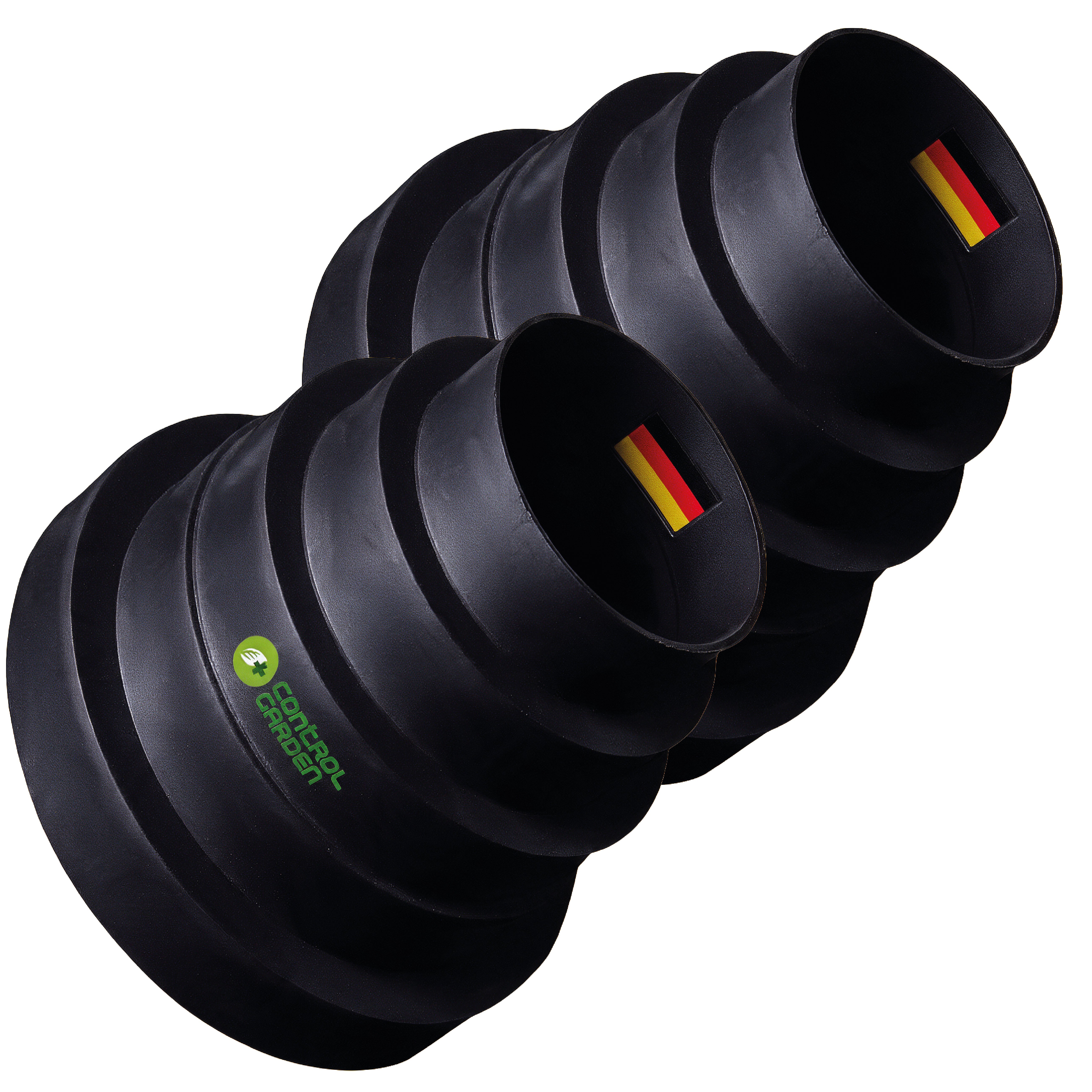 Image of Control Garden 2pcs Universal Reducer For , Black | Connection Piece For Ventilation Pipes And Air Ducts | Diameter Ø 80, 100, 110, 125 And 150 Mm | Pipe Reducer