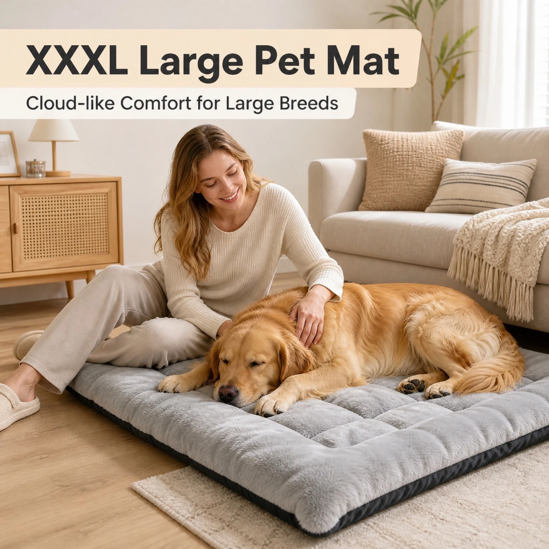 TEMU Cuccia per cani XXXL 120x65cm, Tappetino per animali domestici in flanella pile con antiscivolo, cuscino trapuntato per cani di grossa taglia e