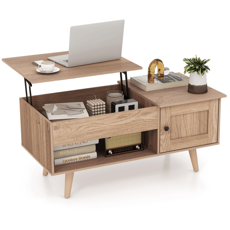 Image of Lift-top Coffee Table, Center Table, Small Coffee Table With Hidden Storage And Open Shelf
