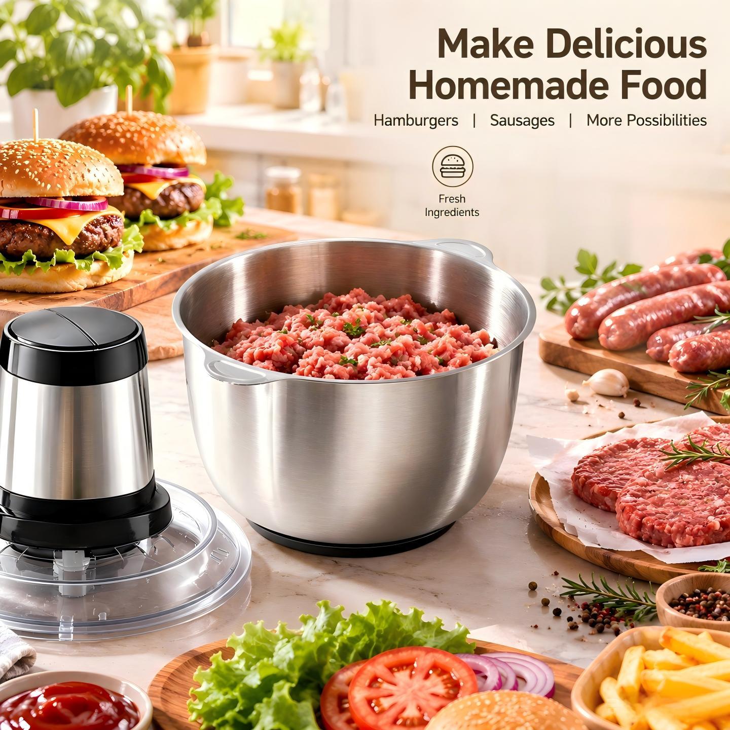 TEMU Manual 5-liter Large-capacity Mixing Bowl—perfect For Patties And Sausages, And Ideal For Family Gatherings Such As Halloween And Christmas.