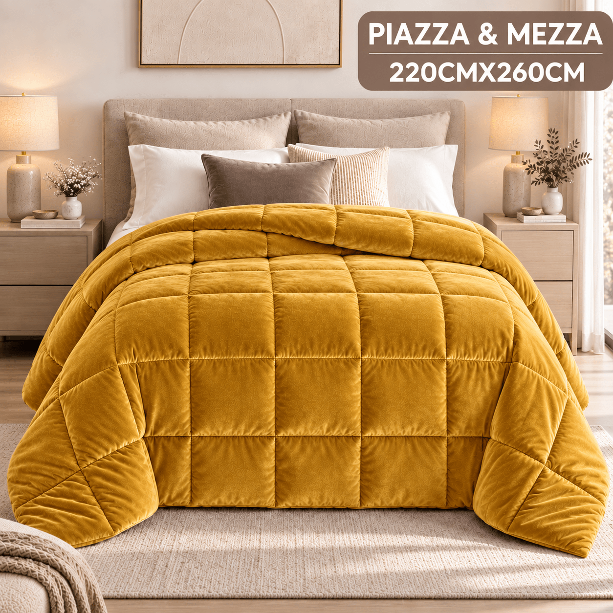 TEMU Velvet Winter Quilt, Full/queen Size 220x260 Cm, Velvet Fabric, 300g Filling, Soft And Warm, Ideal For Winter