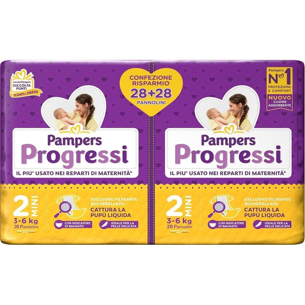 TEMU Pampers Mini Taglia 2 (3-6 kg) �� Maxi Formato 56 Neonato, Protezione e per Delicata