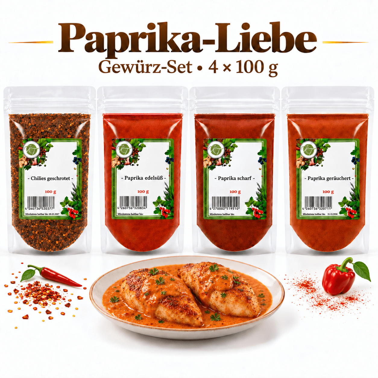 Image of Kt Paprika Love Spice Set – 4 × 100 G