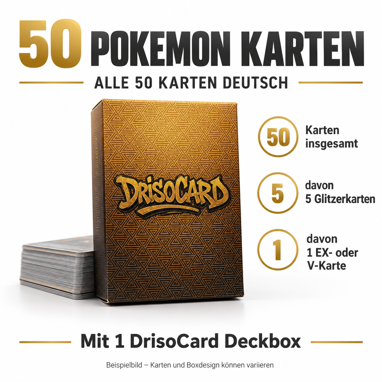 Image of Cards German – 50 Collectible Cards Including 5 Glitter Cards And 1 Ex Or – With