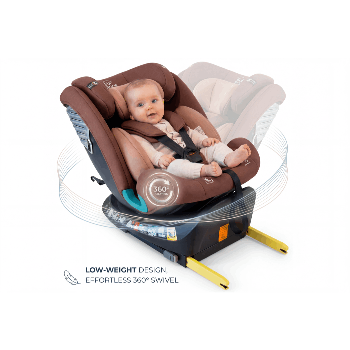 Image of Deluxe Auto Chair Buf Coffee With Position Rotatable 40-150 Cm