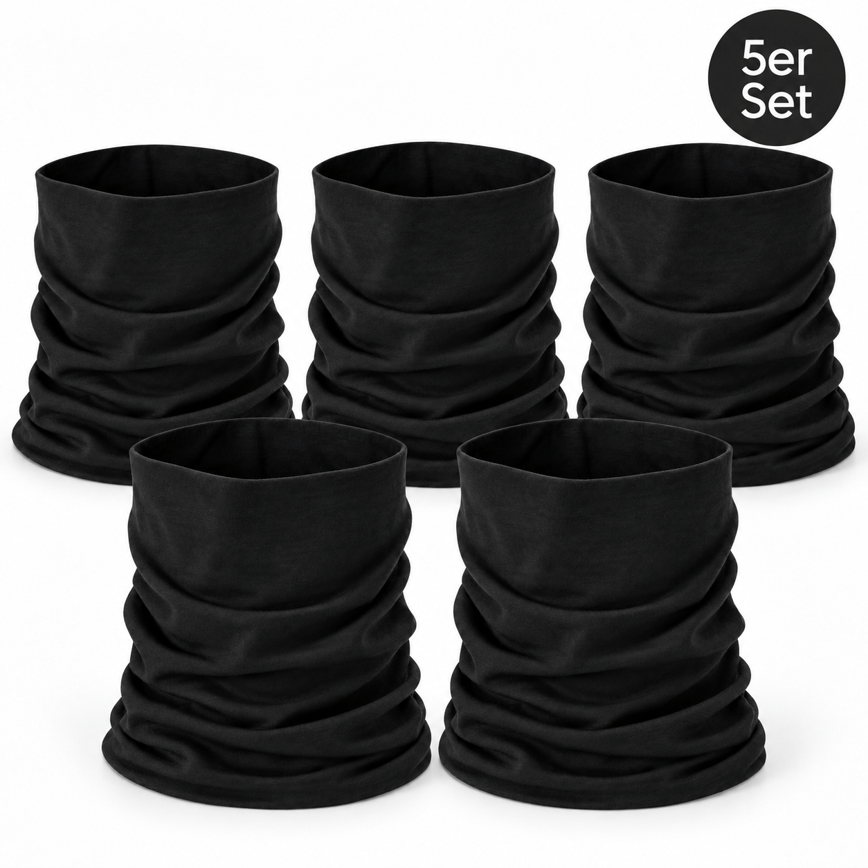 Image of Multifunctional Cloth Black - Tube Scarf, Neckerchief & Headband For Women And Men, For Sports, Outdoor & Everyday Use
