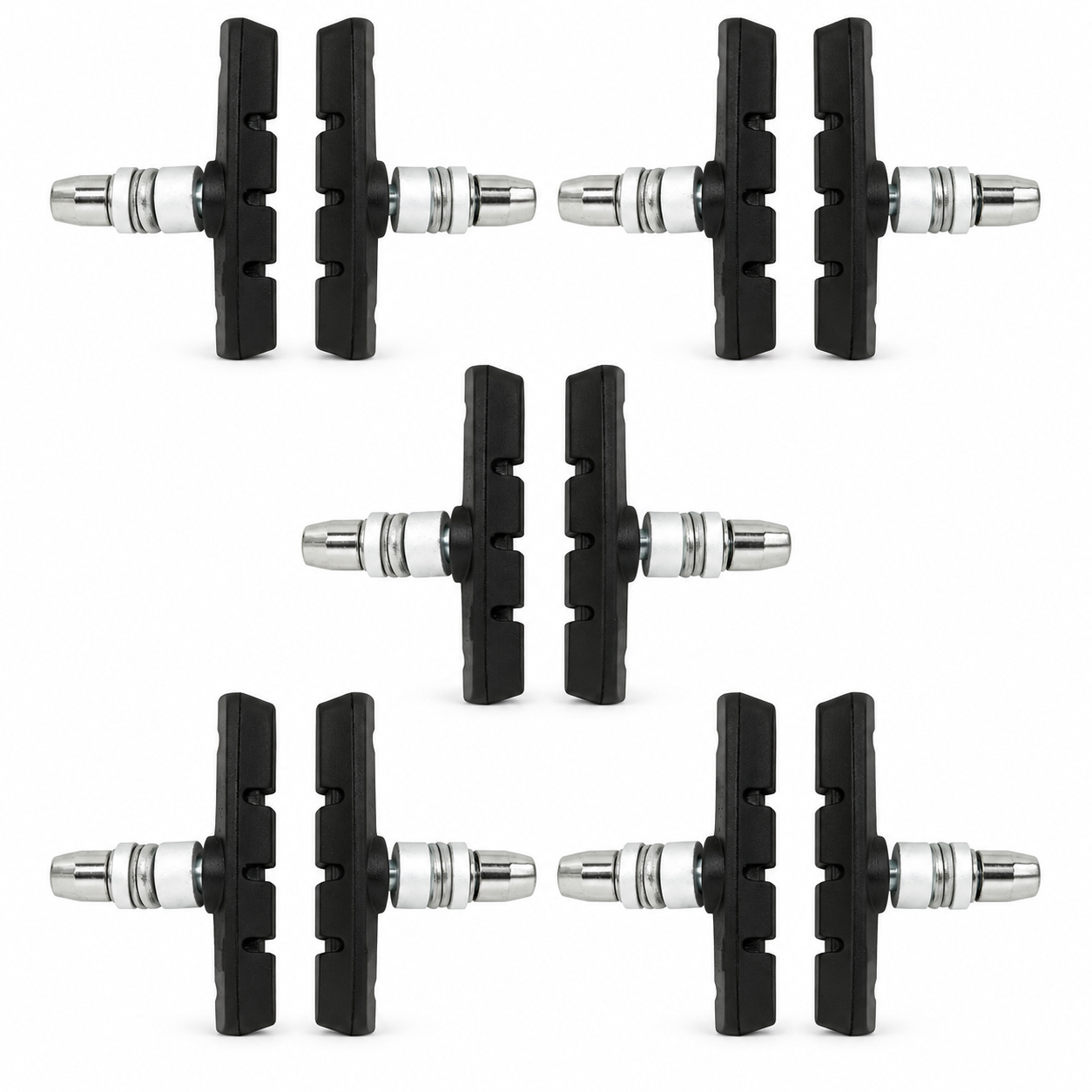 Image of V-shaped Brake Pads For Bicycles, 70mm, 5 Pairs (10 Pads), Replacement Brake Pads For Mountain Bikes And Commuter Bikes, Wear-resistant, Compatible With Multiple Bicycle Brands.