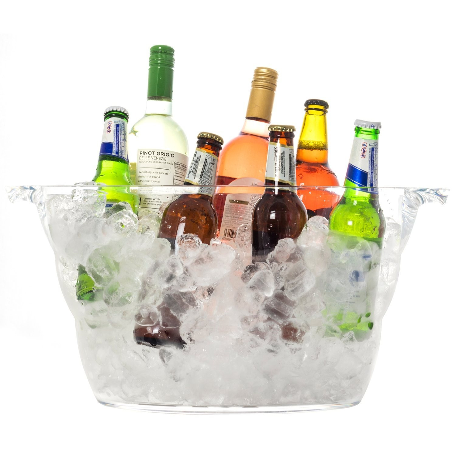 TEMU Large 12l Acrylic Ice Bucket – Champagne, Wine & Beer Drinks Cooler With Stylish Clear Design For Parties & Entertaining