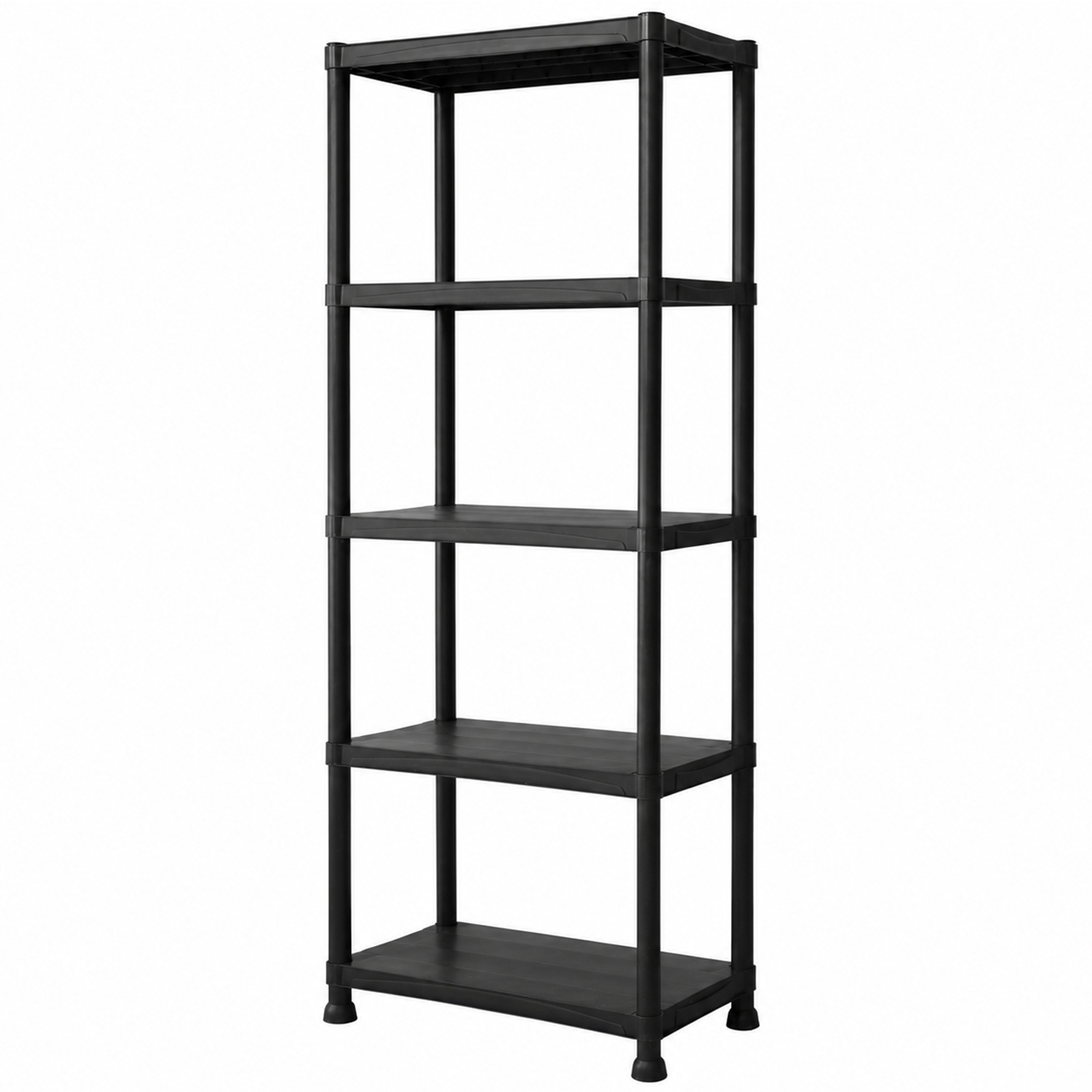 TEMU 5 Tier Plastic Storage Rack 60x30x175cm 150kg Capacity Shelving Unit For Home Garage Black