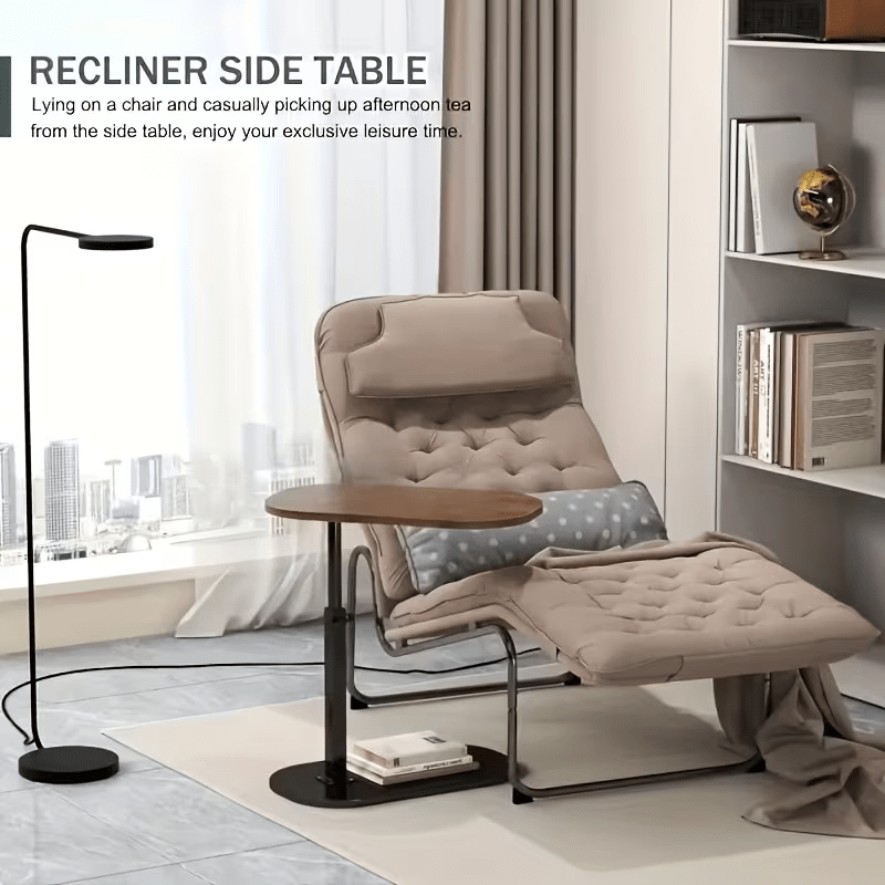 TEMU [adjustable Height Side Table] 360° Rotating Overbed Sofa Snack Side Table | 45-80cm Height Adjustment, 8kg Load Capacity Portable End Table For