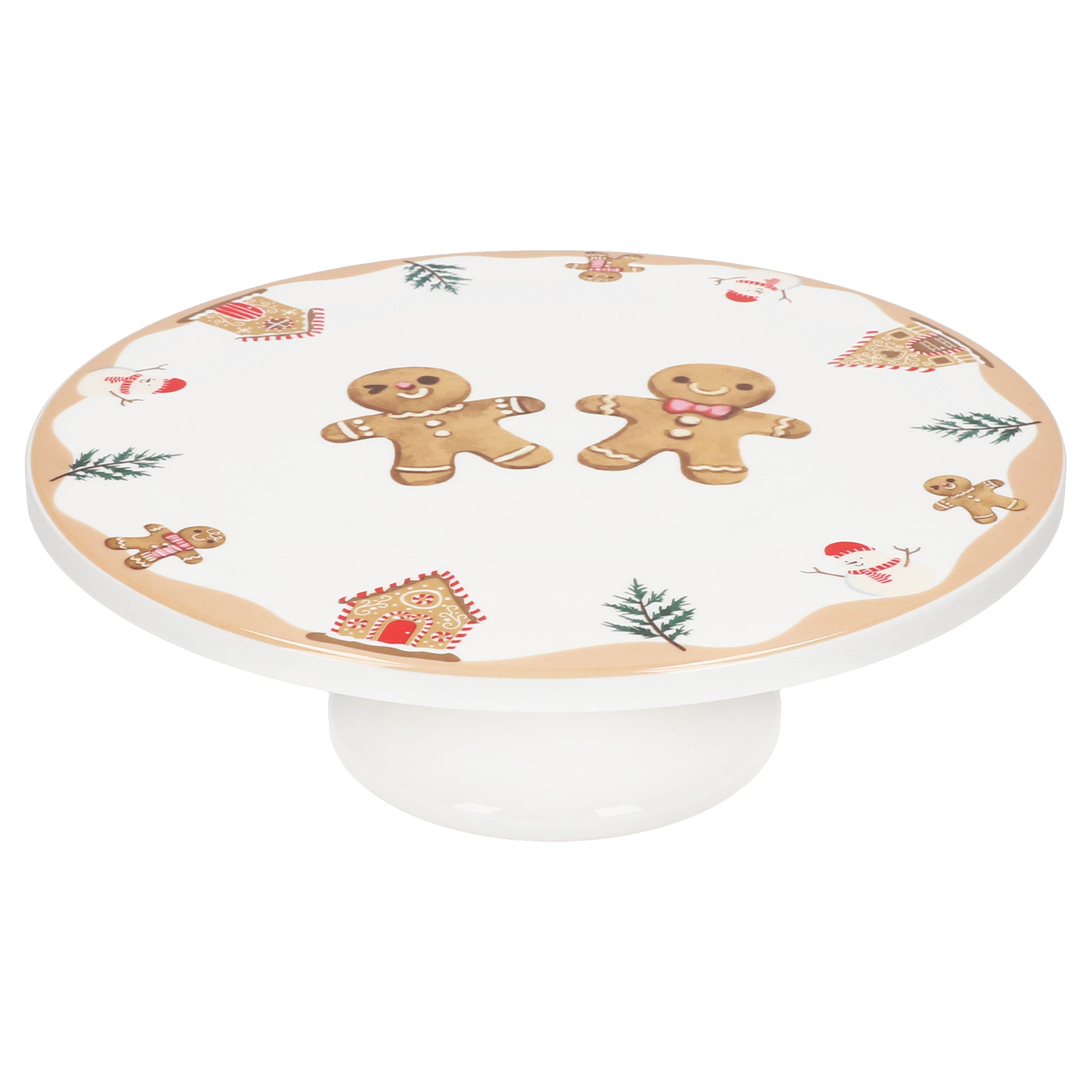 Image of Cake Plate Ø28cm On Foot, Porcelain With Christmas Decoration, Cake Stand For Cakes, , Pastries, Cupcakes & Advent Coffee, Cake Plate With Stand