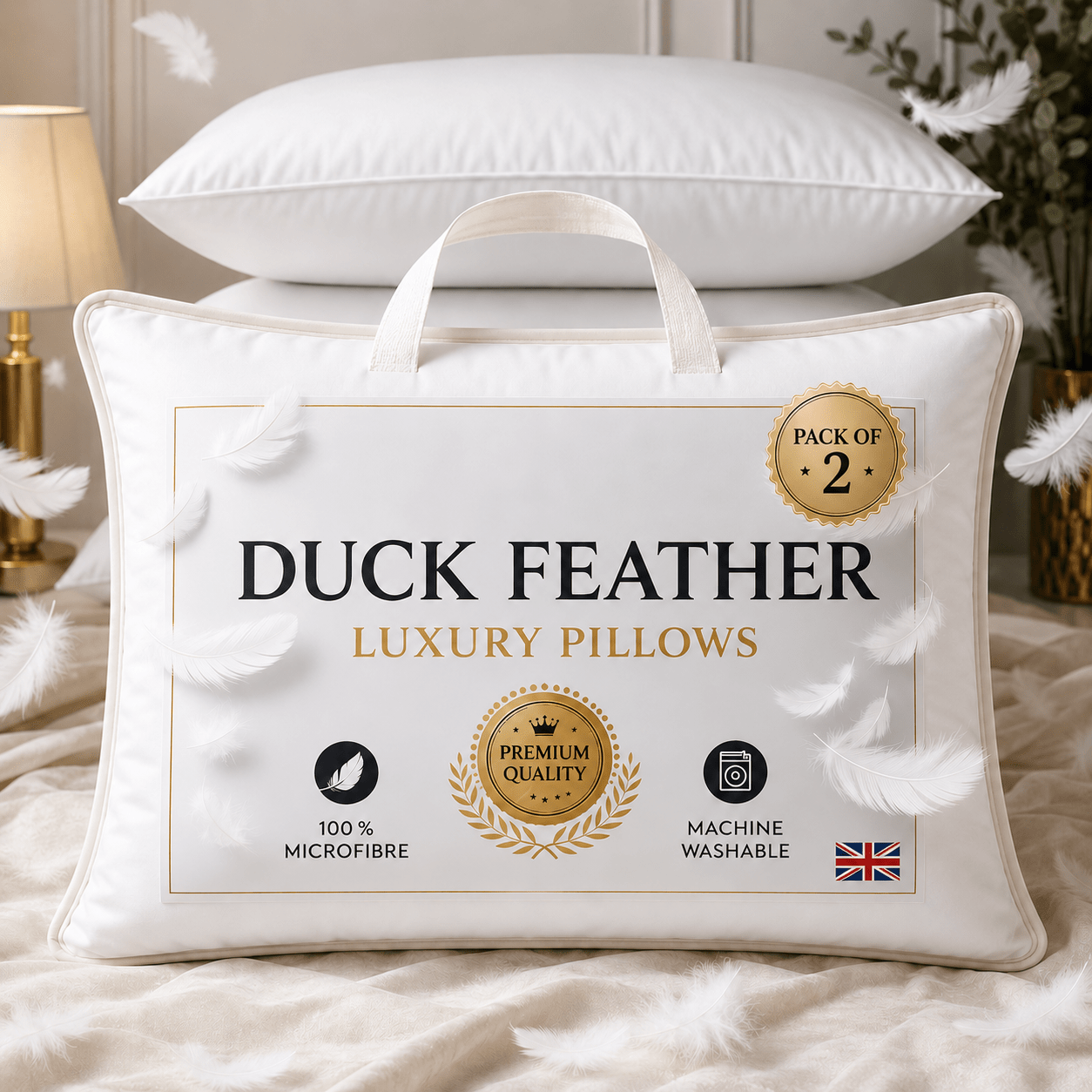 TEMU Feather & Down Pillows - For Sleep-feather Pillows Pack Of 1 & 2