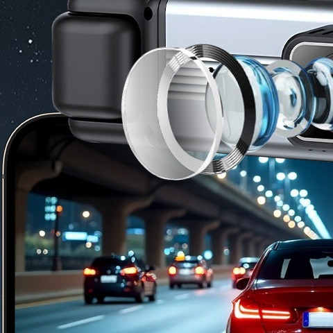 TEMU 4 Channel Dash Cam Front And Rear, 1080p Full Hd Car Dvr With Parking Mode, Night Vision, , Loop Recording, 360° Coverage, Ideal Gift For Dad