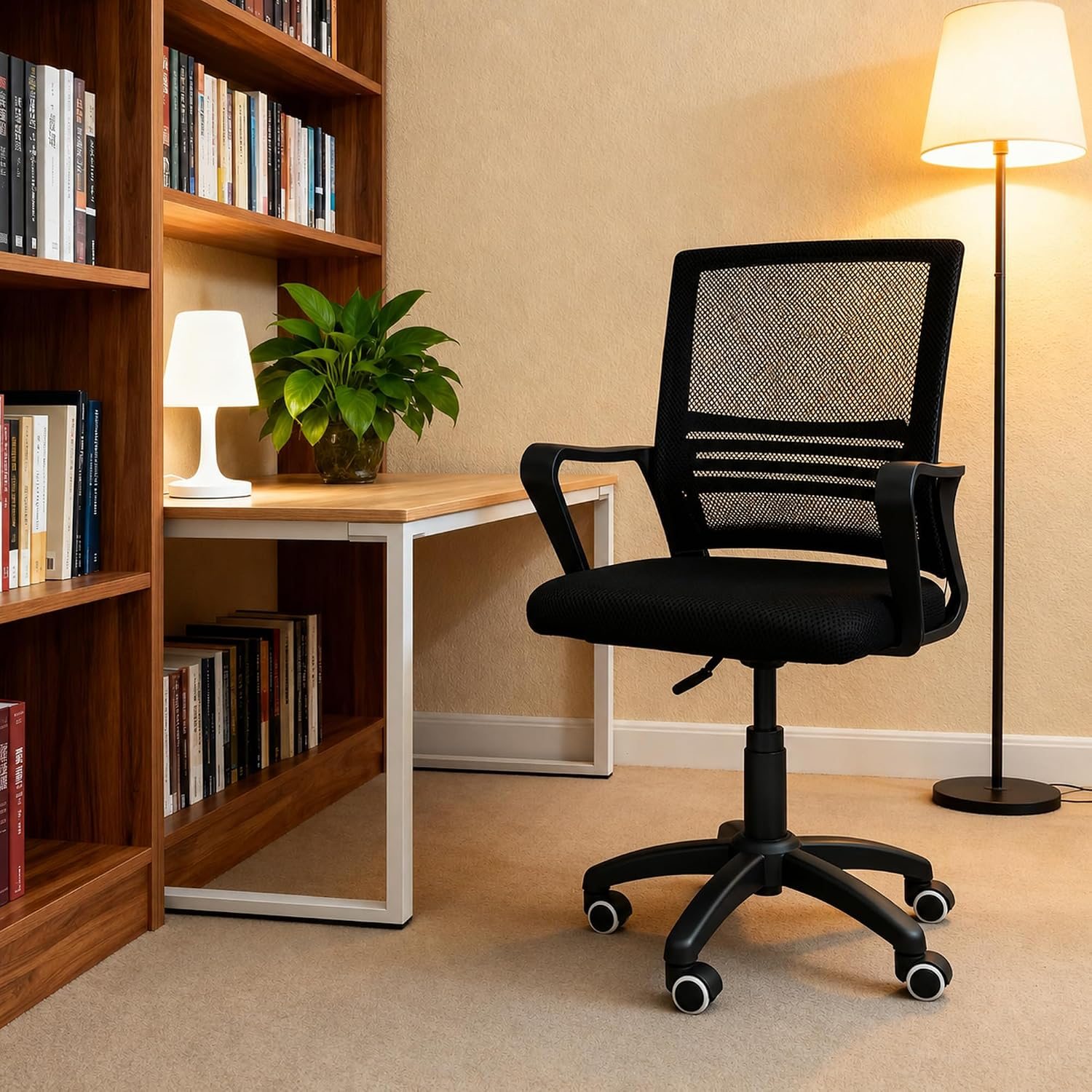 TEMU Ergonomic Mesh Office Chair For Home – Swivel Desk Chair With Lumbar Support & Adjustable Height, Breathable Computer Chair For Study & Home