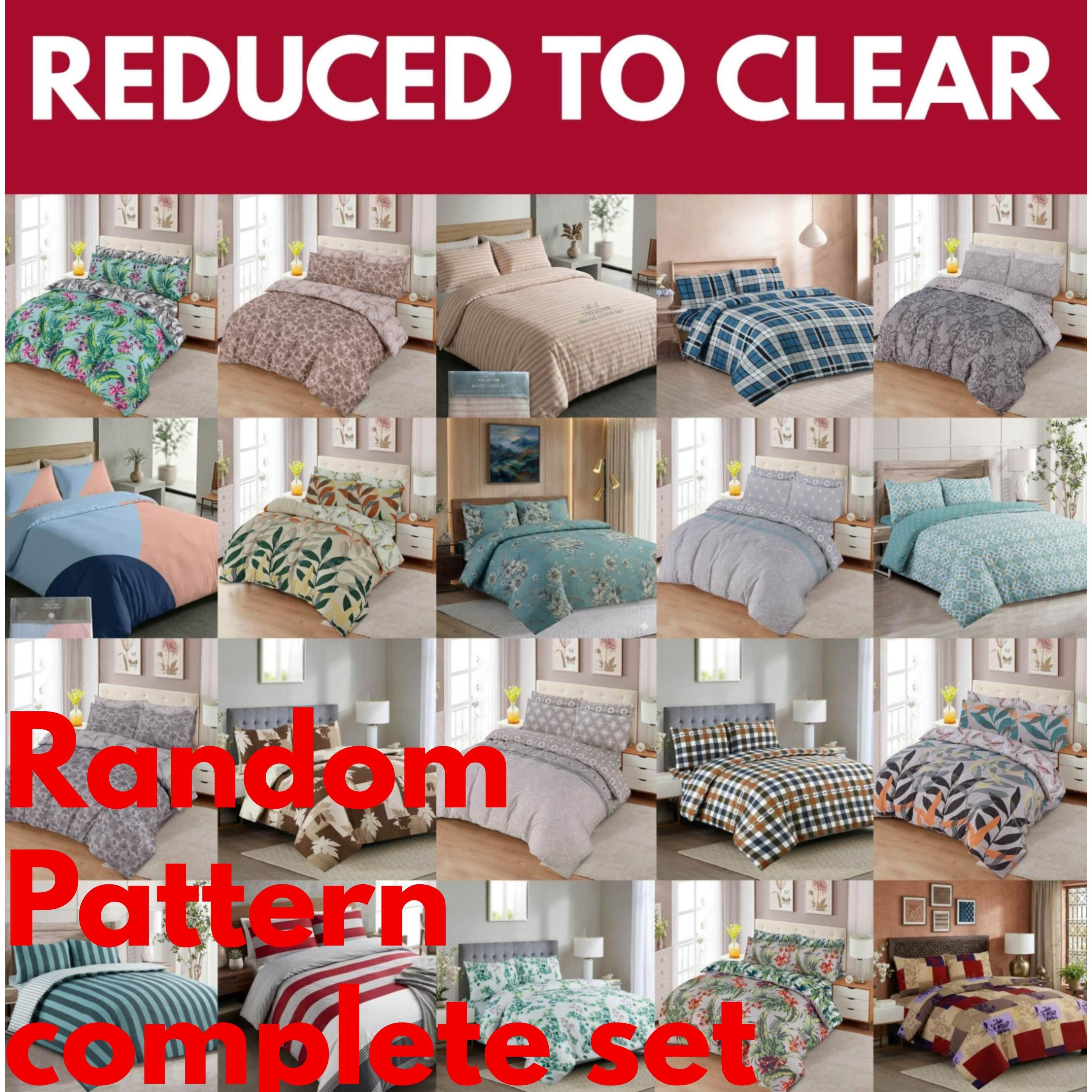 TEMU 4 Piece Bedding Set Complete, Random Surprise Duvet Cover Set With Fitted Sheet & Pillowcases, Soft Comfortable Bedding Set, Single Double& King