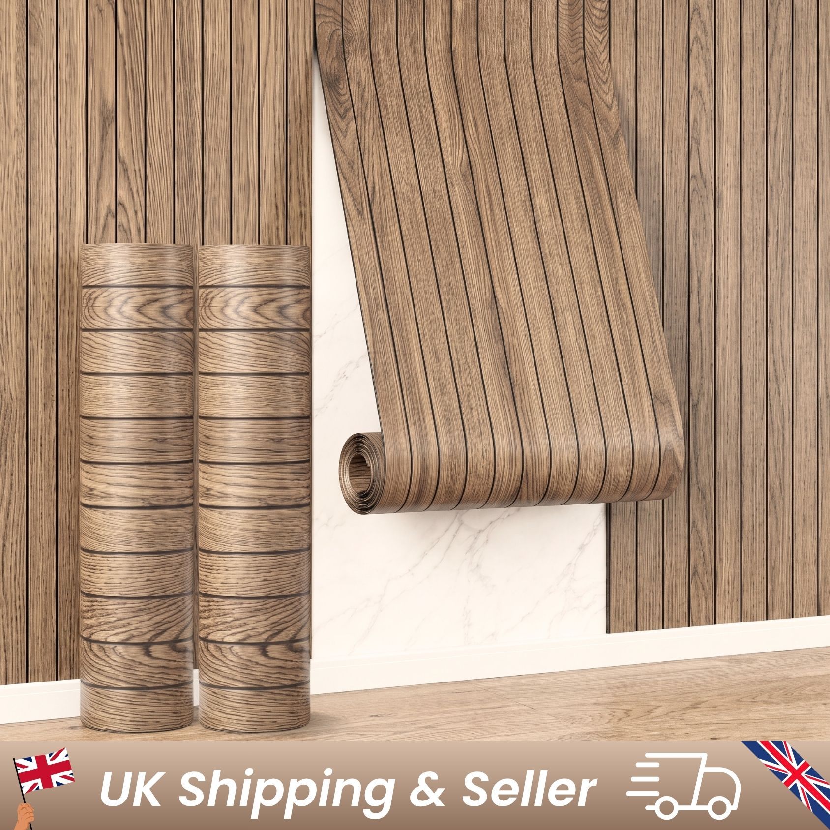 TEMU Walplus Pack Of 2 Wood Grain 3d Peel And Stick Wall Panels Self Adhesive Textured Decorative Wallpaper For Bedroom Tv Wall And Ceiling