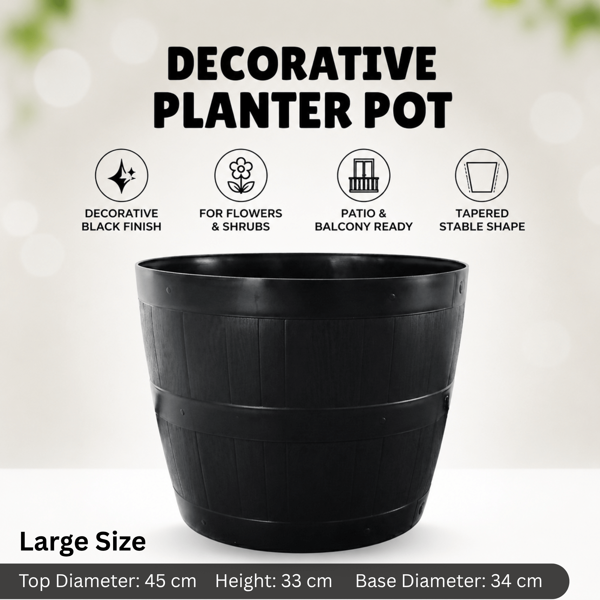 TEMU Indoor & Outdoor Plant Pot Tubs (pack Of 1/2) – Durable Flower Planters For Gardening & Home Decor