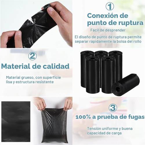 615 bolsas de basura para perros, bolsas negras para de mascotas, ideales para y viajes