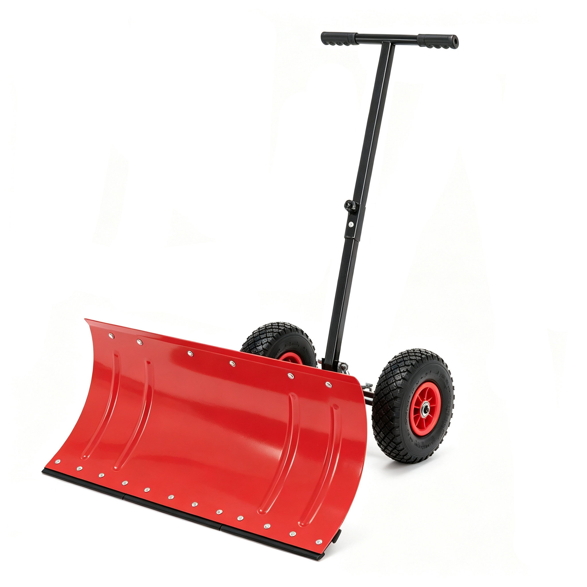 Image of Rolling Snow Blower With 74cm Wide , 5-position Adjustable Ergonomic Handle, Pneumatic Wheels, Multi-angle Adjustable Manual Snow Shovel For Quick Driveway Cleaning