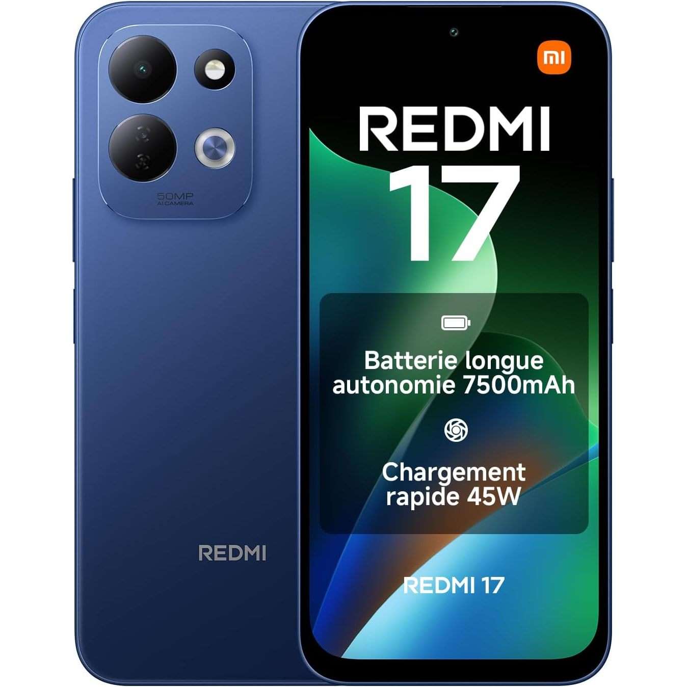Image of Xiaomi Redmi 17, Smartphone 4+128 Go, Vert, Batterie 7500 Mah, Charge 45 W