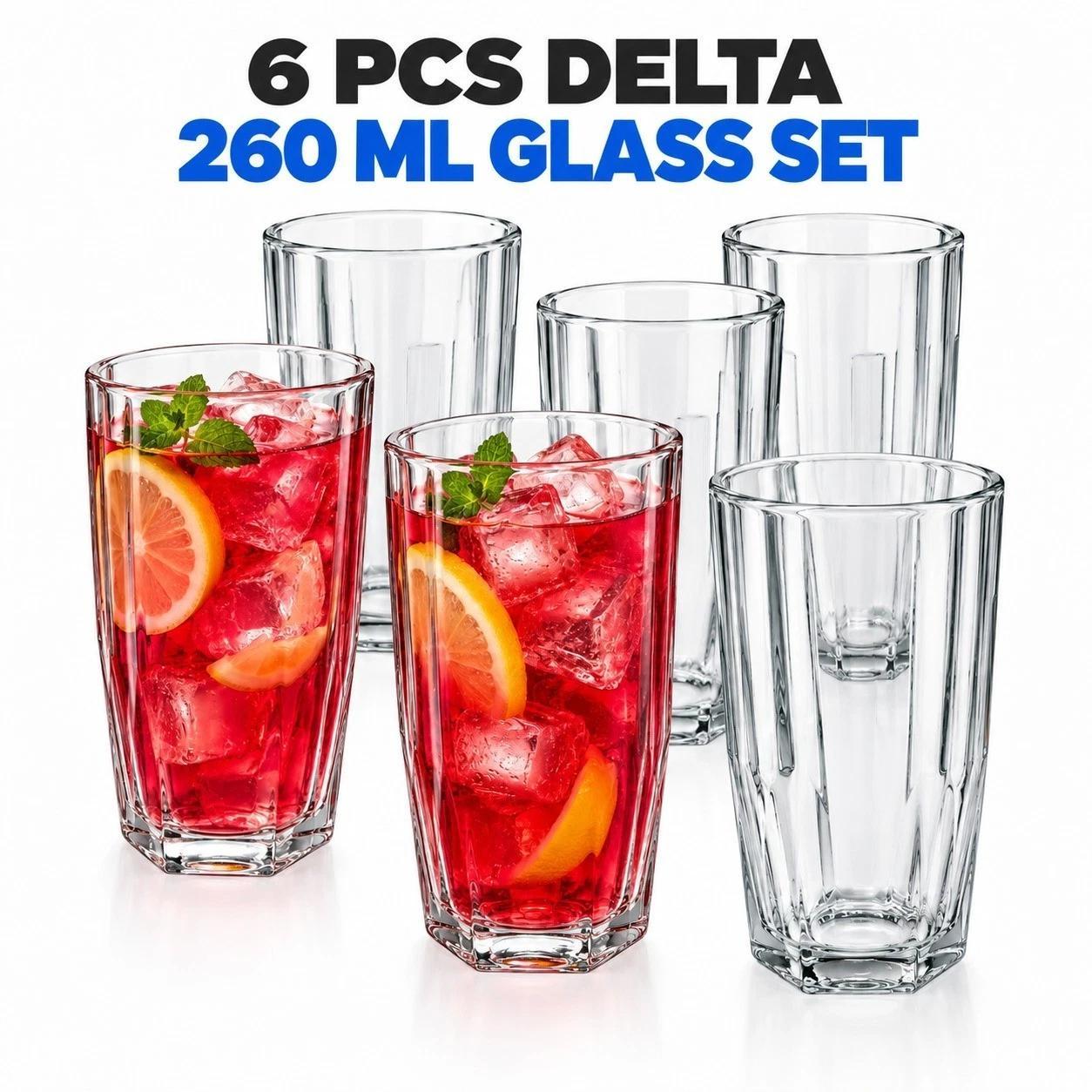 TEMU 6pcs 260ml Ribbed Borosilicate Glass Tumbler Set | Clear Textured Drinking Cups | Christmas Gift Box Drinkware | Elegant Tableware