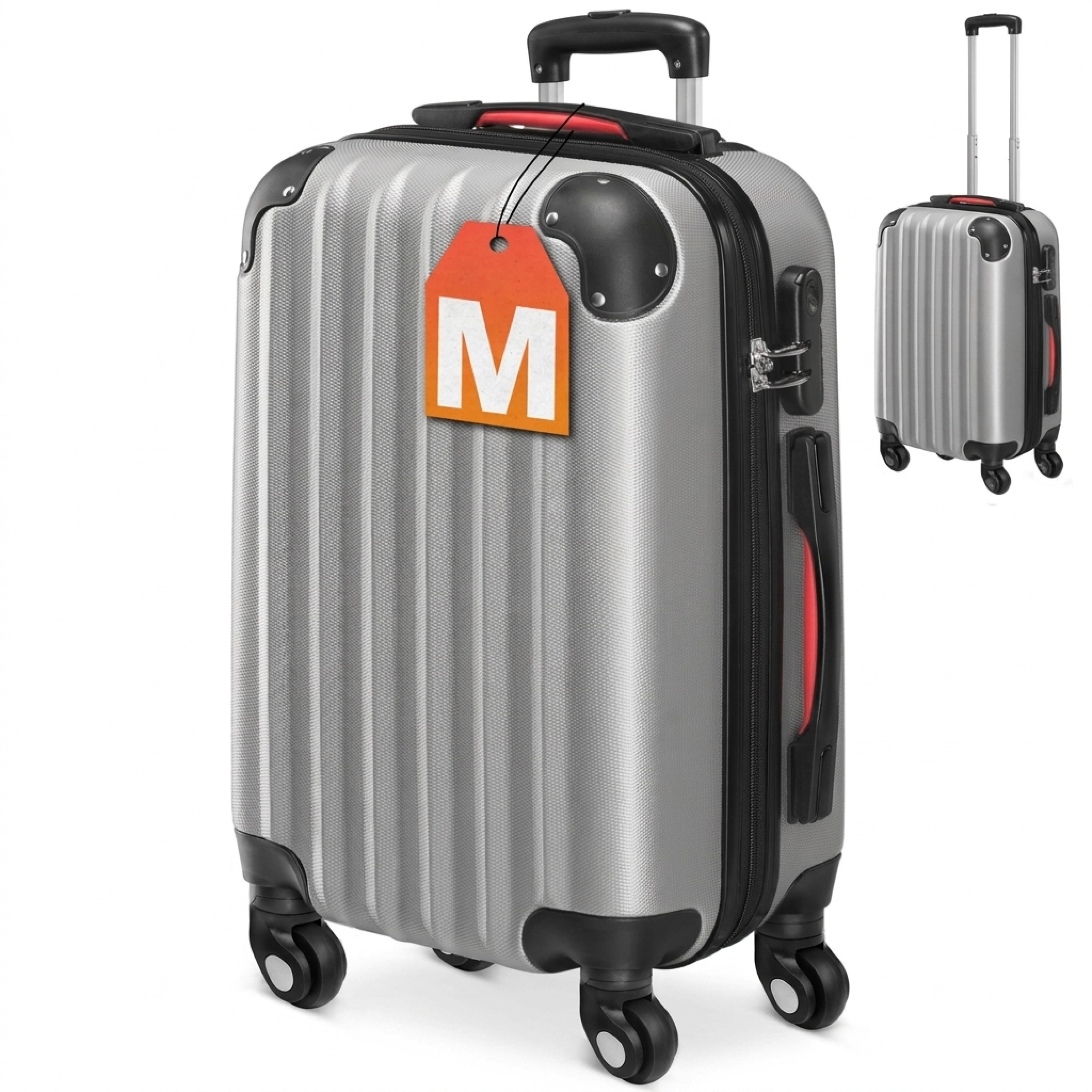 TEMU Valise Cabine ABS Rigide 4 Roues Poignée Télescopique Serrure Numérique Protection des Bords Valise de Voyage Coque Rigide Valise à Roulettes