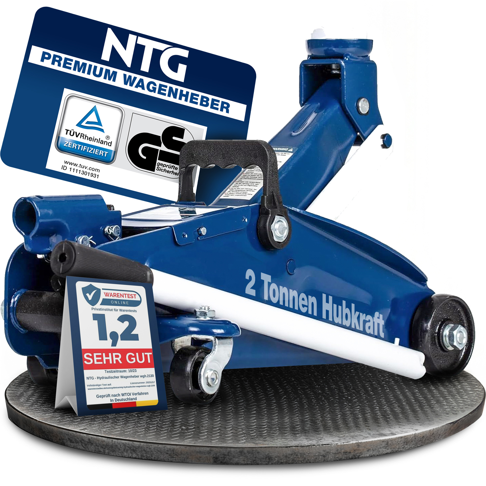 Image of Hydraulic Car Jack 2 - Tüv Certified With 130-330 Mm Lifting Height - Hydraulic Jack For Car & Workshop - Steel Construction Hydraulic Trolley Jack