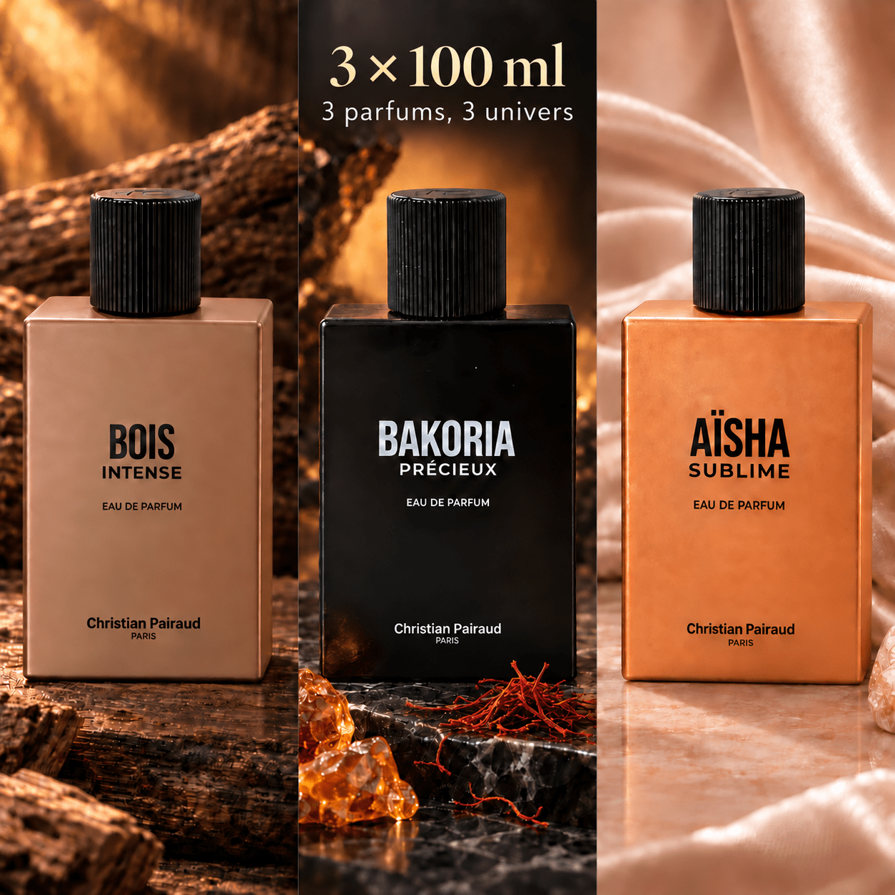 TEMU Lot de 3 Parfums 100ml - Eau de Parfum 100ml, Bois Eau de Parfum 100ml , Eau de Parfum 100ml - Eau de Parfum Unisexe , Fragrance Élégante-