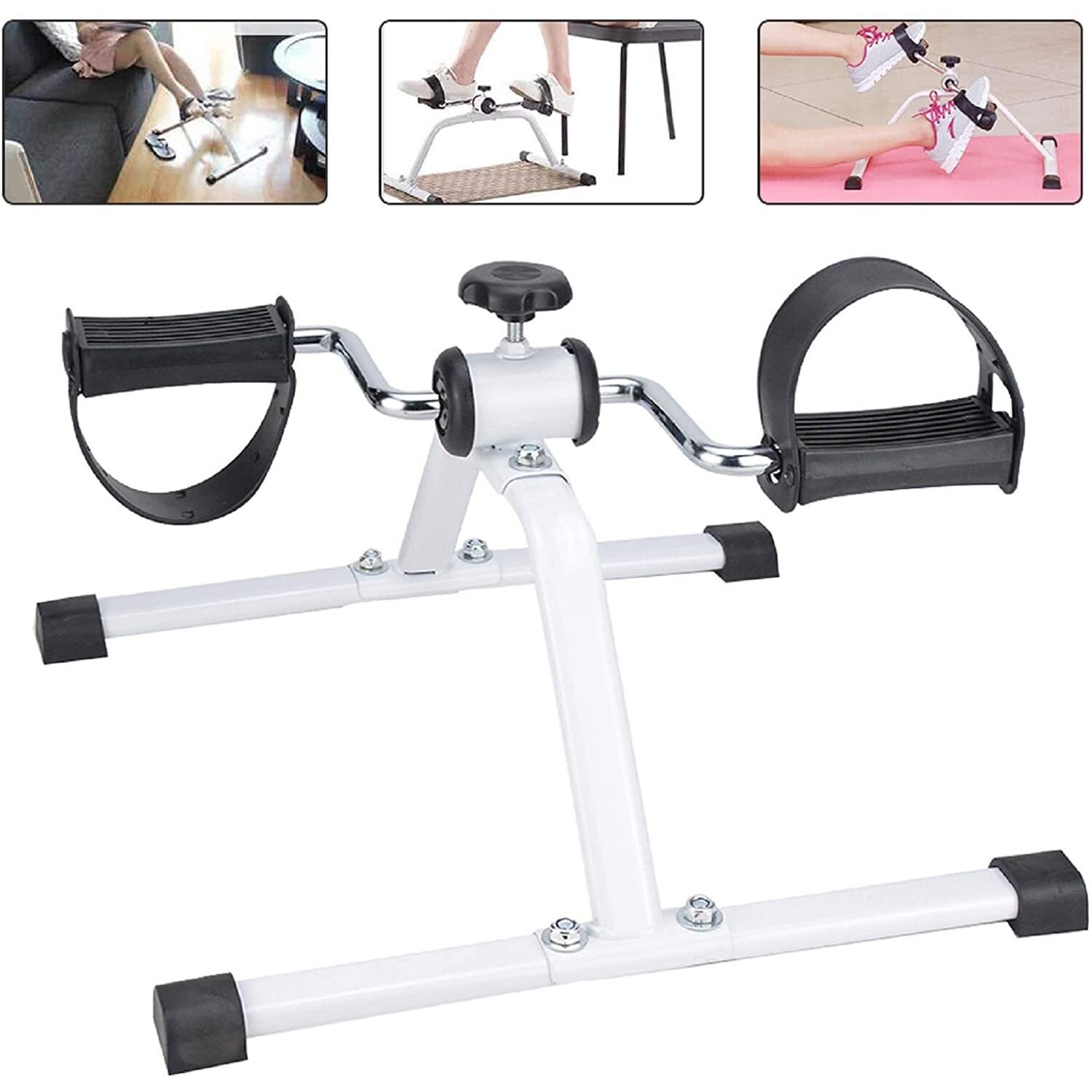 Image of Mini Pedal Exerciser 48x41x30 Cm - Arm And Leg Trainer For Home, Foldable Home Trainer Fitness Equipment For Office, Living Room, And Gym, Adjustable Resistance
