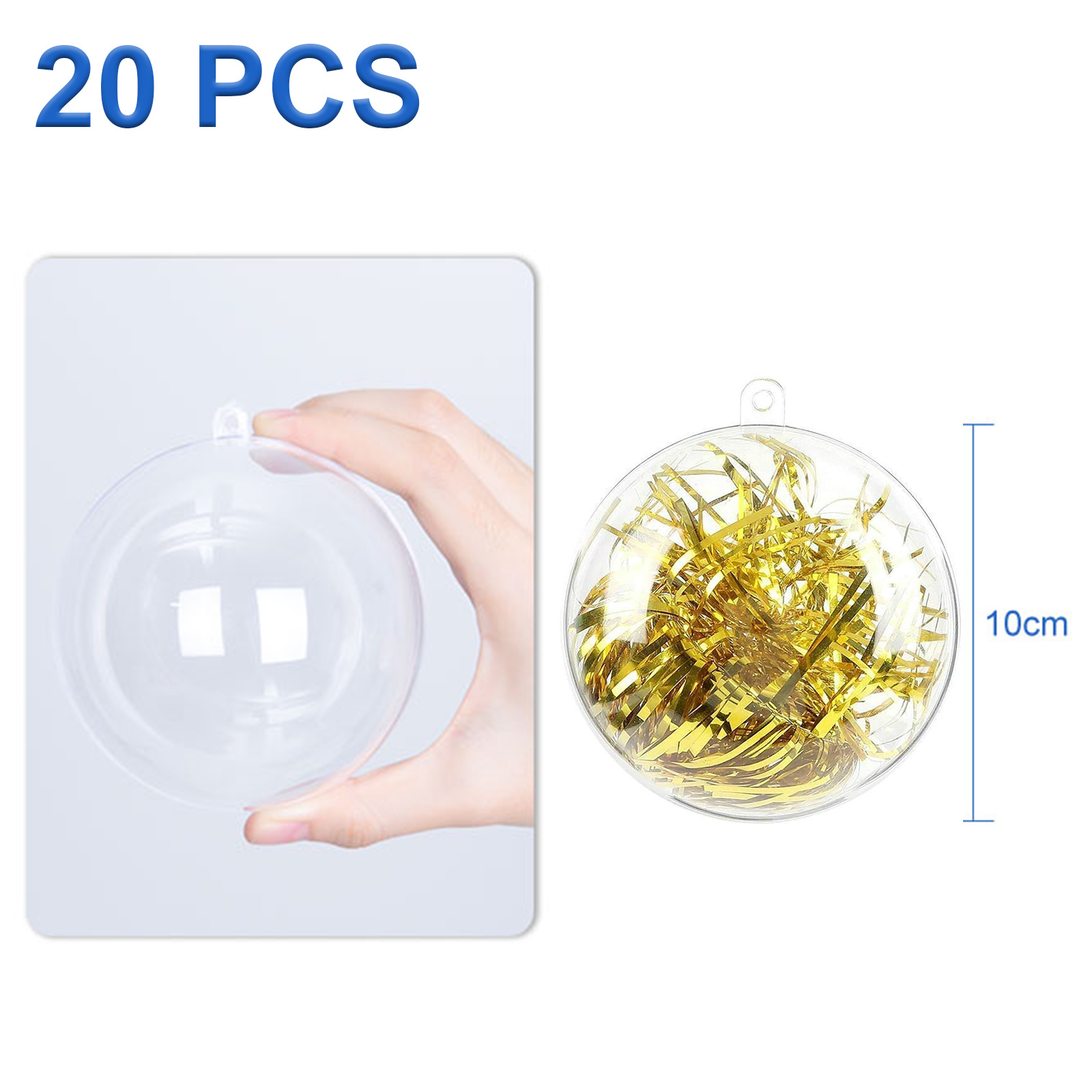 TEMU Uten 20pcs Ornament Balls Christmas Decorations Tree Ball 8cm Clear Balls