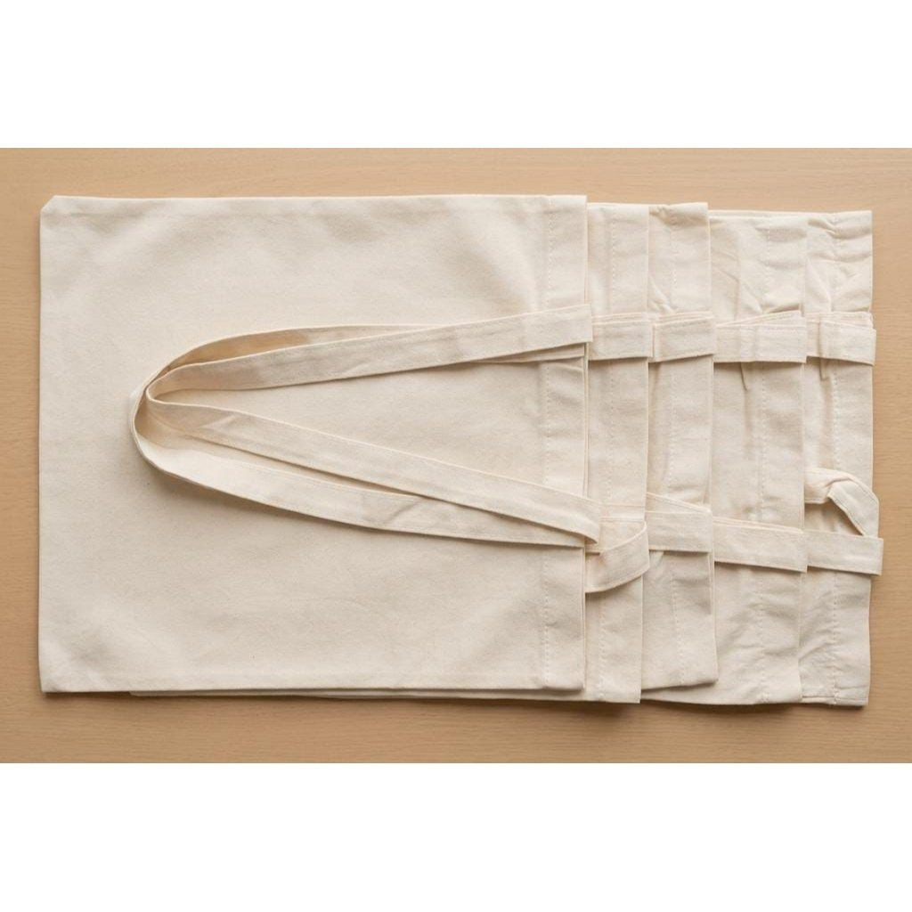 TEMU Pack de Bolsas de algodon natural largas, gramaje 140 grs. para compras, regalos, manualidades, excursiones, gimnasios, playa, dias especiales