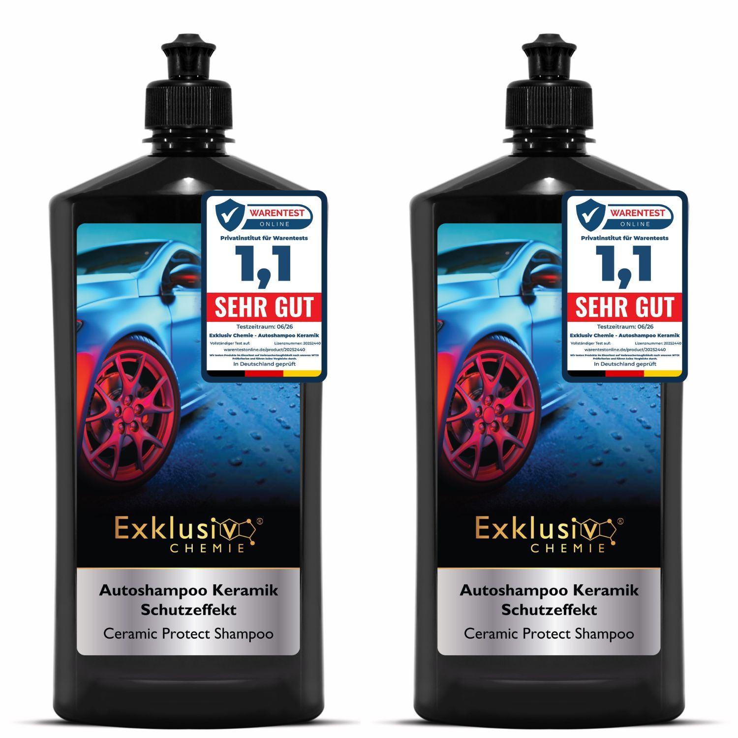 Image of 2x Car Shampoo With Ceramic Protection Effect 750ml | Car Shampoo Concentrate With Water Beading Effect | Car Cleaner With Ceramic Sealing Effect | Water & Dirt Repellent For All Car Exterior Parts