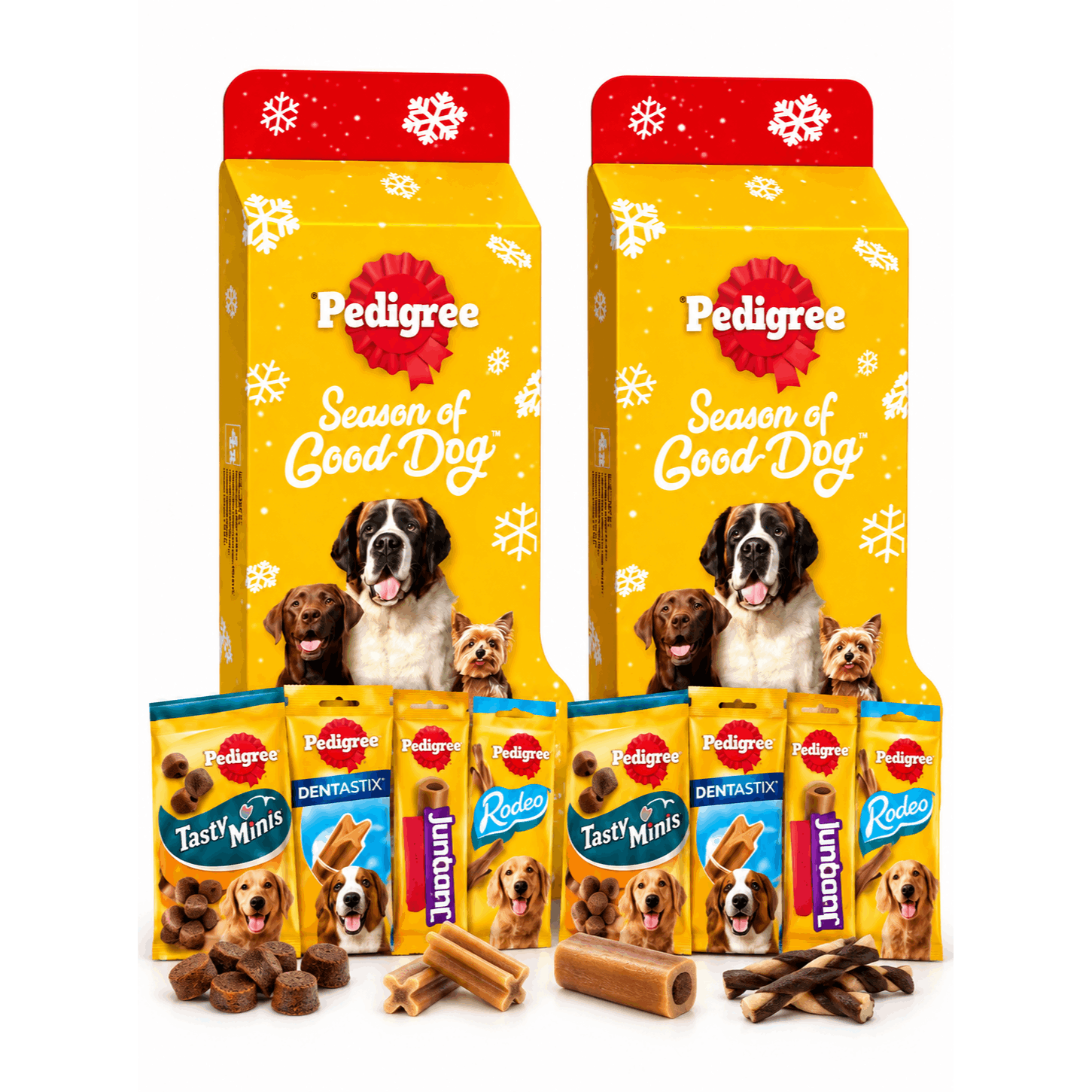TEMU Pedigree (pack Of 2) Dog Christmas Dog Treat Gift Box | Festive Mixed Dog Snack | Christmas Dog Gift Hamper For Dog Lovers & Dogs