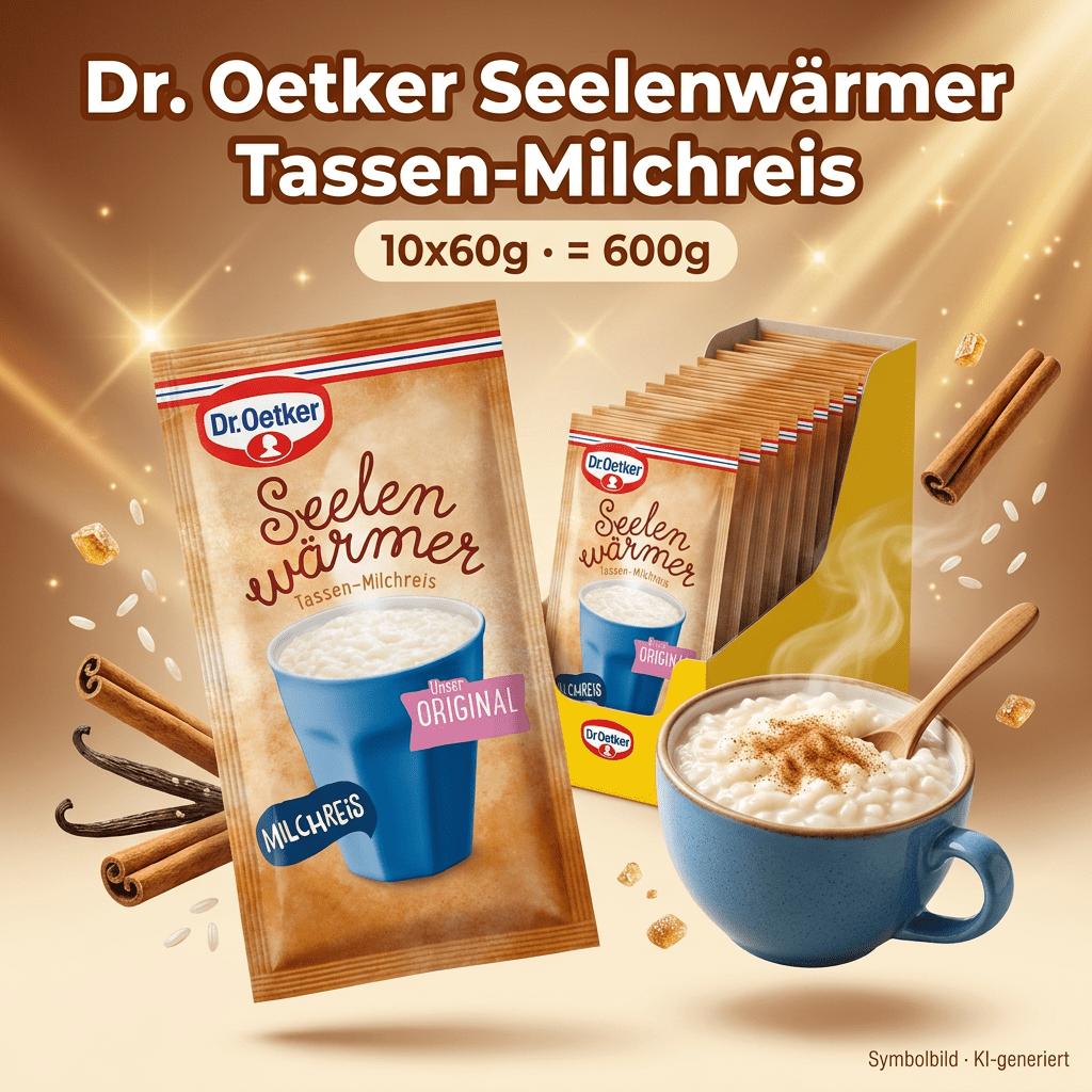 Image of Dr. Oetker - Soul Warmer Cup Rice Pudding - Instant Rice Pudding Cup - 10x60g 600g
