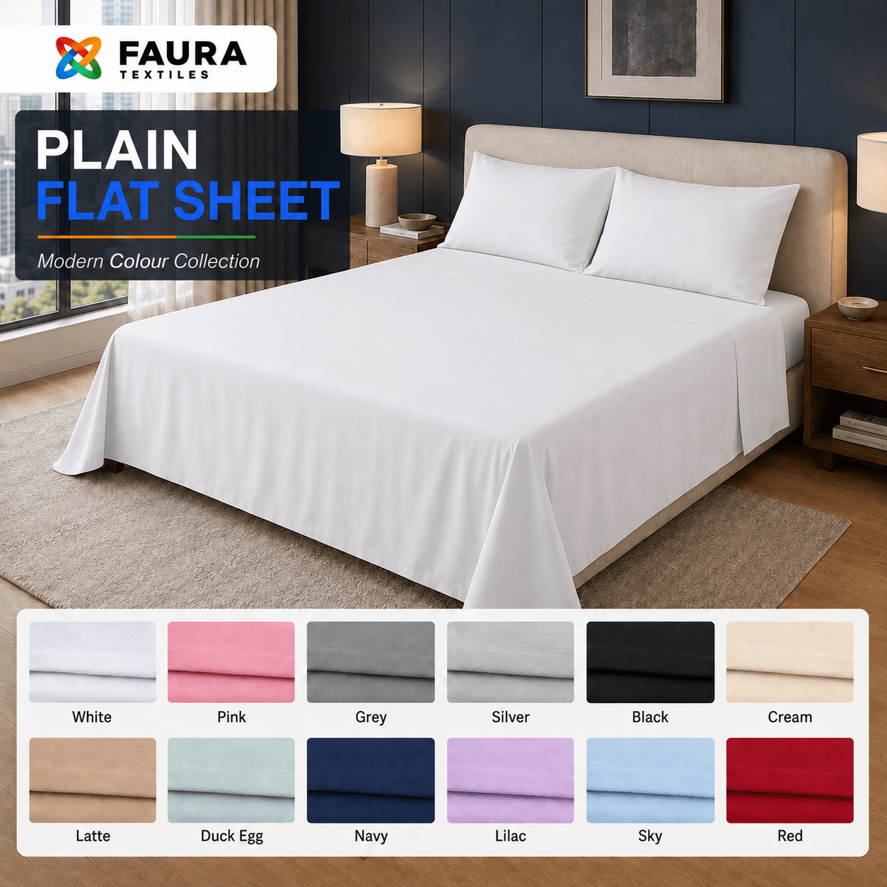TEMU Faura Textiles - 1pc Flat Bed Sheet, Solid Colour Lightweight Sheet, Quick Drying, Machine Washable