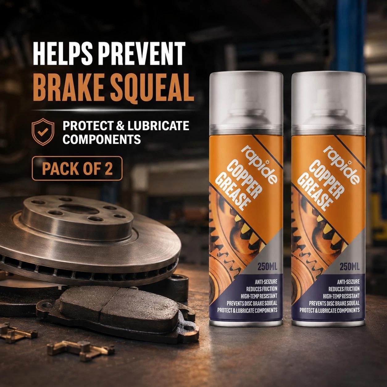 Rapide Copper Grease Spray 250ml 2-Pack High Temperature Lubricant