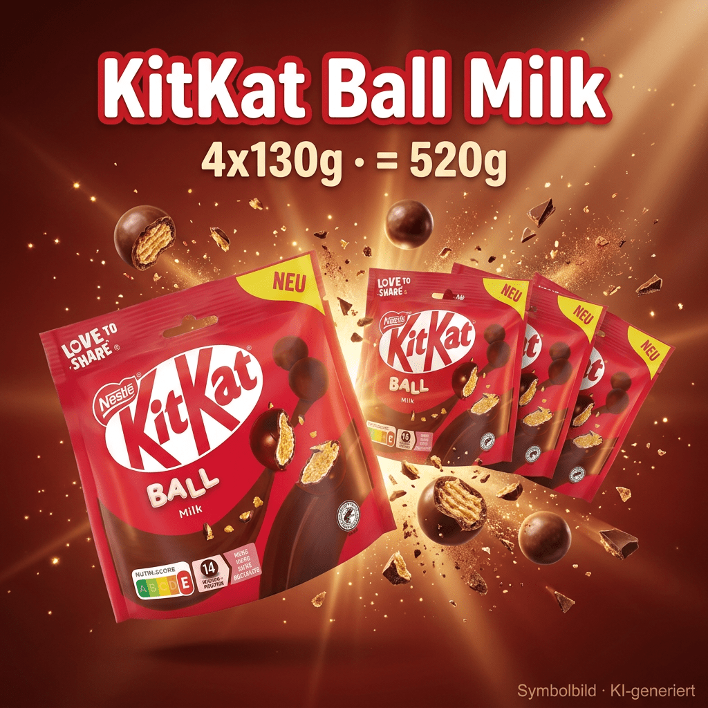 Image of Kitkat - Ball Milk - Crispy Wheat Cereal Milk Chocolate - 4x130g 520g
