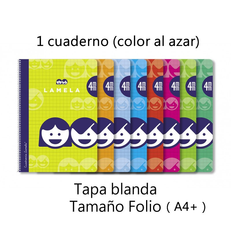 TEMU Bloc A4 80 hojas con de cuadrovia 3mm 4mm 5mm Libreta Cuaderno A4 Se en color aleatorio disponibilidad material escolar