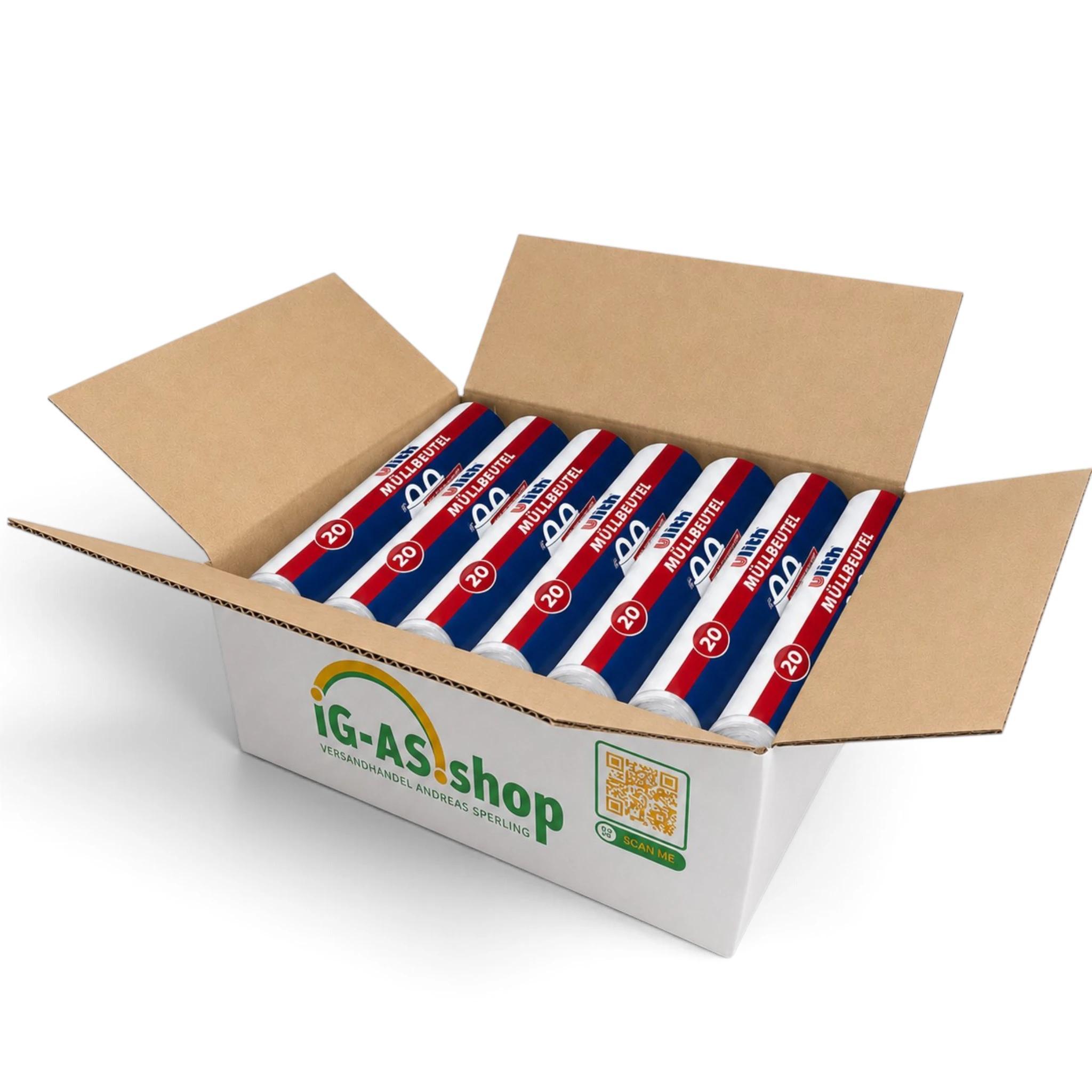 16 Rolls / 320 Garbage Bags/mülltüten With Carrying Handle, 60 , 20 Pieces Per Roll, Tear-resistant & Liquid-proof, Trash Bags