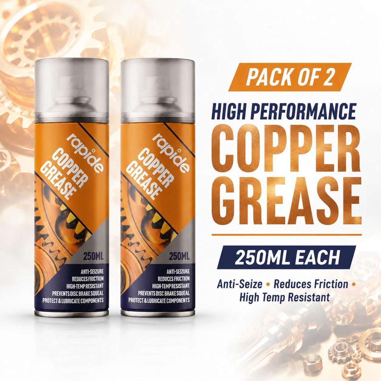 Rapide Copper Grease Spray 250ml 2-Pack High Temperature Lubricant